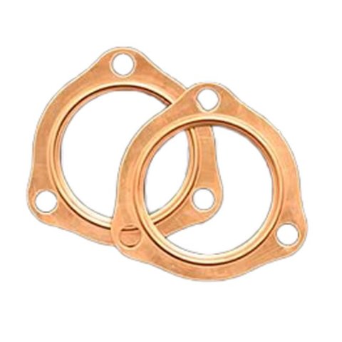 SCE Pro Copper Collector Gaskets 4250 Gaskets, Copper, Embossed, 3-Hole, 2.50 in. Inside Diameter, Pair