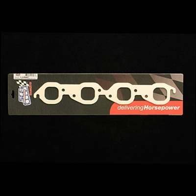 SCE AccuSeal E Exhaust Gaskets 113082 Header and Manifold Gaskets, E, Graphite/Kevlar®, Square Port, Chevrolet, Big Block, Pair