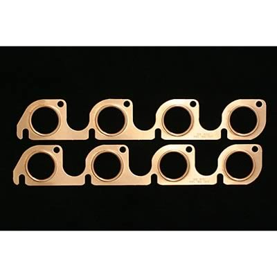 SCE Pro Copper Embossed Exhaust Gaskets 4152 Gaskets, Header, Copper, Round Port, Ford, Small Block, Pair