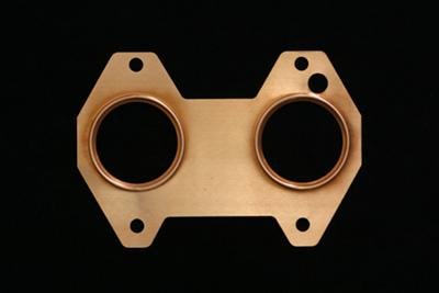 SCE Pro Copper Embossed Exhaust Gaskets for 1984-1995 RX-7 - 9422 Header and Manifold Gaskets, Embossed, Stock Port, Fits the 13b Engine with 2-port Style Only, Mazda, 1.3L, Each