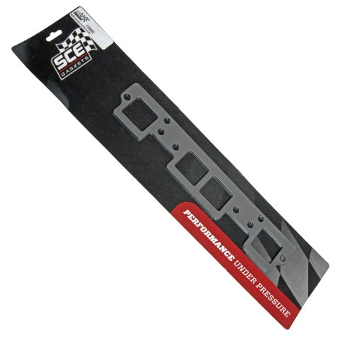 SCE AccuSeal E Exhaust Gaskets 179082 Header and Manifold Gaskets, E, Graphite/Kevlar®, Rectangular Port, for Use On Batten Oldsmobile V8 Applications, Pair