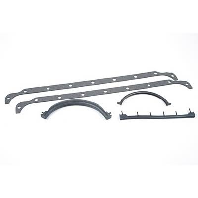 SCE AccuSeal E Oil Pan Gaskets 169090 Gasket, E, Multi-Piece, Nitrile, Butadiene, Mopar, Small Block, Set