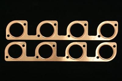 SCE Pro Copper Embossed Exhaust Gaskets 4076 Header and Manifold Gaskets, Embossed, Round Port, for AJPE 4.90 in. NHRA Stock Heads, V8, Pair