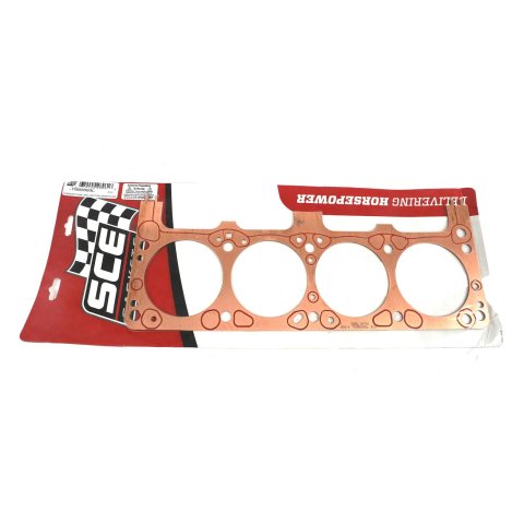 SCE Titan Copper Head Gaskets T690693L Gaskets, Copper, 4.060 in. Bore, 0.093 in. Compressed Thickness, Left Side, Chrysler, Dodge, Plymouth, 5.9L Small Block LA, Each