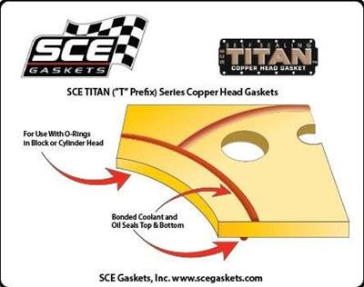 SCE ICS Titan Copper Head Gaskets S690662R HEAD GASKET, TITAN COPPER,CHRYSLER 273-360 4.060 X .062 TITAN COPPER HD GSKT RIGHT
