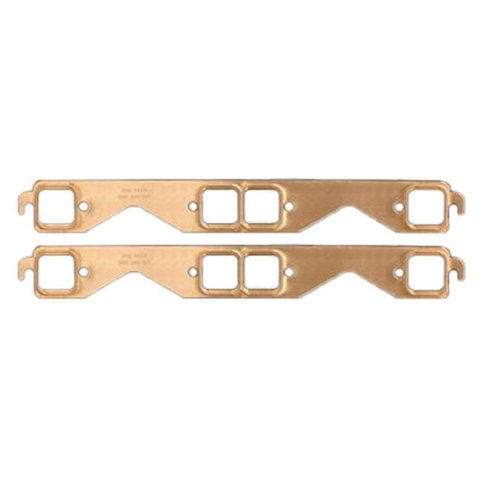 SCE Pro Copper Embossed Exhaust Gaskets 4211 Gaskets, Header, Copper, Square Port, Chevy, Small Block, Pair