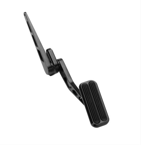 Lokar Midnight Series Billet Gas Pedals XBAG-6004 Throttle Pedal, Aluminum, Black Anodized, Firewall Mount, Rubber Insert, Universal, Each