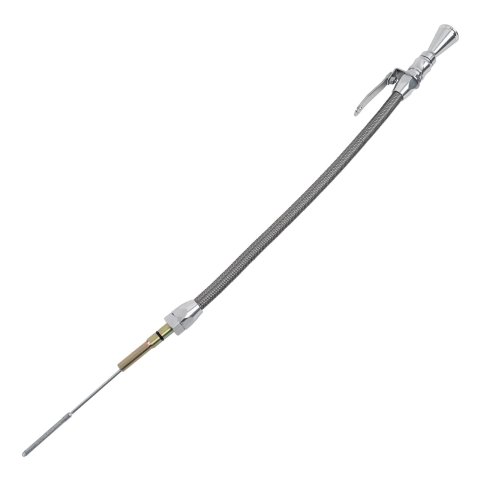 Lokar Anchor-Tight Locking Flexible Engine Dipsticks 1220074 Oil Dipstick, Flexible, Passenger Side Block Entry, Billet Aluminum, Brite Anodized, Chevy, Small Block, LS1, Car, Each