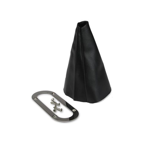 Lokar Parking Brake Handle Boots 70-EHBT Hand Boot, Emergency Brake, Transmission Mount, Black Boot, Stainless Steel Trim Ring, Each