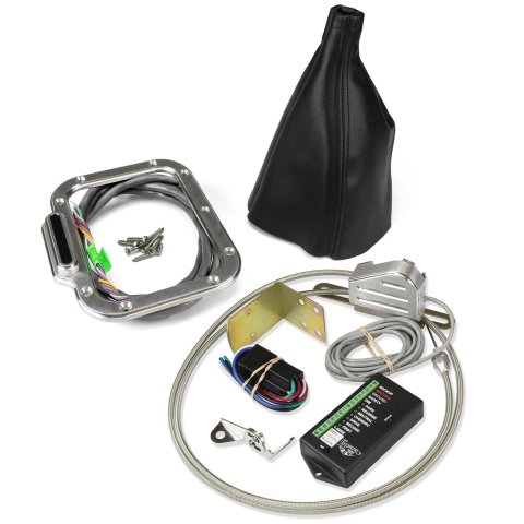 Lokar LED Shifter Boot Indicators CINB-1784 Shift Indicator, Vertical LED, Brushed Billet Aluminum, Black Boot, Sensor Kit, Ford, Kit