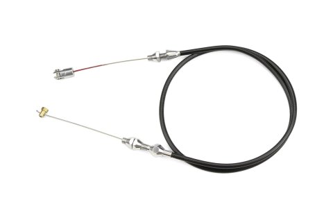Lokar Hi-Tech Throttle Cables TCP-1000LS1U Cable, Black Vinyl, Polished Fittings, 36 in. Long, GM LS, 350 Ram Jet, Each
