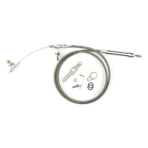Lokar Hi-Tech Kickdown Kits KDP-2700HT Automatic Transmission Cable, Hi-Tech, Natural Braided Stainless Steel, Polished Aluminum Fittings, GM, 700R4, Kit