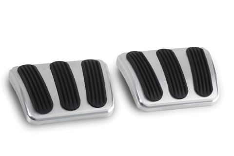Lokar Pedal Pads for 1964-1968 CHEVY II, 1969-1972 NOVA - BAG-6130 Pad, Brake/Clutch, Aluminum, Rubber, Brushed, Chevy, Each