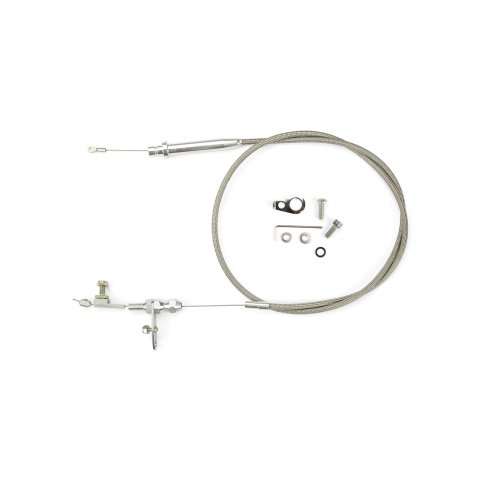 Lokar Hi-Tech Kickdown Kits KD-2350HT Automatic Transmission Cable, Hi-Tech, Natural Braided Stainless Steel, Natural Aluminum Fittings, GM, TH350, Kit