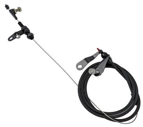 Lokar Midnight Series Stainless Steel Hi-Tech Kickdown Kits XKD-20C6HT Automatic Transmission Cable, Hi-Tech, Black Braided Steel, Black Aluminum Fittings, Ford, C-6, Kit