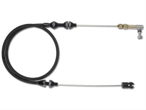 Lokar Midnight Series Throttle Cables XTC-1000HT Cable, Series, Black Braided Stainless, Black Fittings, 24 in. Long, Carbureted, Universal, Each