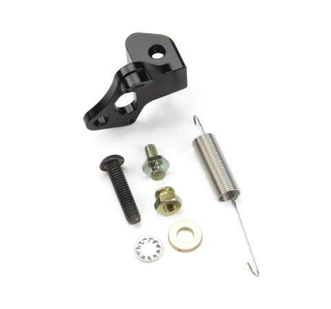 Lokar Throttle Cable Brackets XTCB-40PF4L and Kickdown Bracket, Body Mount, Aluminum, Black Anodized, for Edelbrock Pro-Flo 4, Late Model 4150 Body, Each