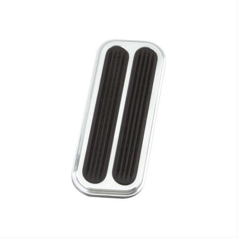 Lokar Pedal Pads BAG-6085 Pad, Gas, Aluminum, Silver/Black, Manual, Automatic Transmission, Chevy, GMC, Each