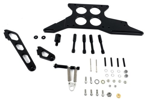 Lokar Throttle Plate & Spring Return Bracket System I 1010118 Cable Bracket, Billet Aluminum, Black Anodized, Holley 4500 Base, Each