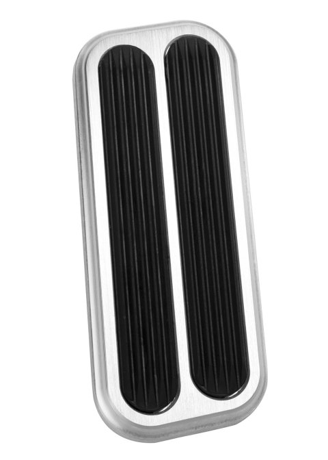 Lokar Pedal Pads BAG-6173 Pads, Gas Position, Rectangle, Aluminum, Brushed, 2.00 in. Width, 5.00 in. Length, Jeep, Each