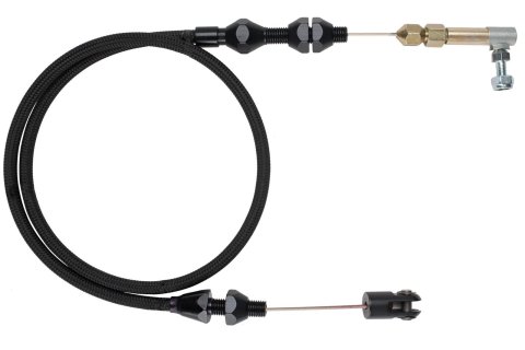 Lokar Midnight Series Throttle Cables XTC-1000HT48 Cable, Series, Black Braided Stainless, Black Fittings, 48 in. Long, Carbureted, Universal, Each