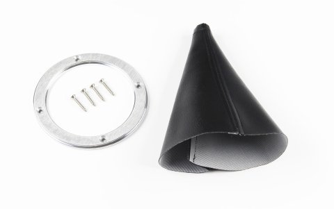 Lokar Shifter Boot Sets 70-BHRB Boot, Round, Black, Naugahyde, Polished Aluminum Trim Ring, Each