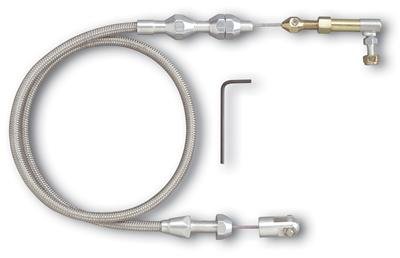 Lokar Hi-Tech Throttle Cables TC-1000HT Cable, Braided Stainless, Natural Fittings, 24 in. Long, Carbureted, Universal, Each