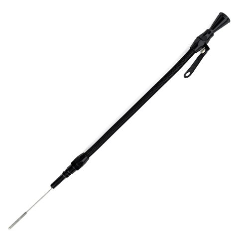 Lokar Midnight Series Flexible Engine Dipsticks XED-5006 Oil Dipstick, Flexible, Oil Pan Entry, Billet Aluminum, Black Anodized, Chevy, Big Block, 502, Each