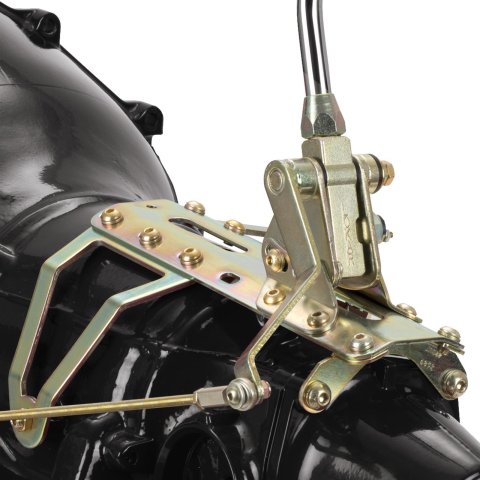 Lokar Case-Mount Automatic Transmission Shifters CMC6ANMB Shifter, Case Mounted, Detent, 23.000 in. Double Bend Chrome Stick, 3/8-24 in., Black Mushroom Knob, C6, Each