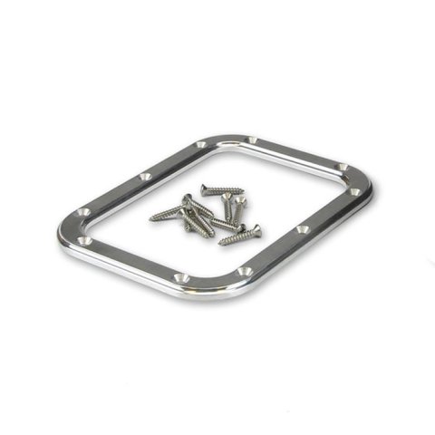 Lokar Shifter Boot Rings 70-BFR Retaining Ring, Billet Aluminum, Satin, Rectangular, 6.75 in. x 5.25 in., Trim Ring Only, Each