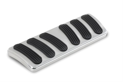 Lokar Pedal Pads for 1967-1969 CAMARO, FIREBIRD - BAG-6134 Brake and Clutch Pad Set; Billet Aluminum Curved Brake/Clutch Pad; Brushed Aluminum; w/Rubber Insert