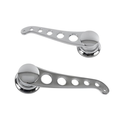 Lokar Lakester Interior Door Handles IDH-2025 Handles, Lakester, Interior, Round Splined Shaft Style, Steel, Chrome, Ford, GM, Pair
