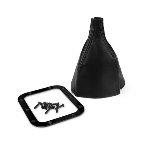Lokar Midnight Series Shifter Boot Sets X70-FMB Boot, Rectangle, Black, Naugahyde, Stainless Steel Trim Ring, Each