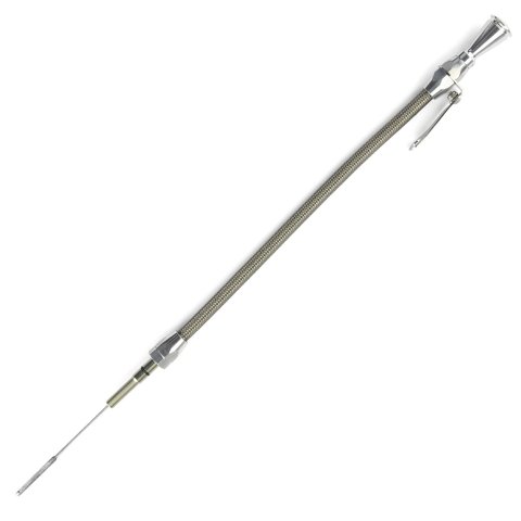 Lokar Flexible and Machined Engine Dipsticks ED-5020 Oil Dipstick, Flexible, Passenger Side Block Entry, Billet Aluminum, Brite Anodized, Chevy, Small Block, LS, Car, Each