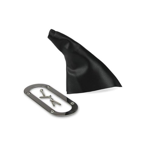 Lokar Parking Brake Handle Boots 70-EHBF Hand Boot, Emergency Brake, Floor Mount, Black Boot, Stainless Steel Trim Ring, Each