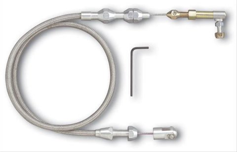 Lokar Hi-Tech Throttle Cables TC-1000HT36 Cable, Braided Stainless, Natural Fittings, 36 in. Long, Carbureted, Universal, Each