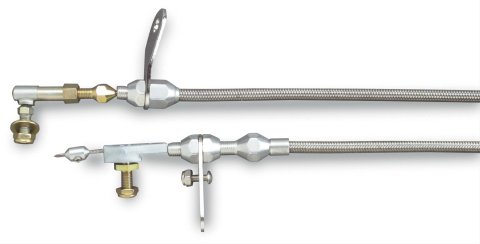 Lokar Hi-Tech Kickdown Kits KD-2518HT Automatic Transmission Cable, Hi-Tech, Natural Braided Stainless Steel, Natural Aluminum Fittings, Mopar, A-518, Kit