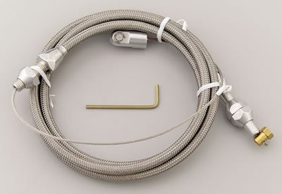 Lokar Hi-Tech Throttle Cables TC-1000LS148 Cable, Braided Stainless, Natural Fittings, 48 in. Long, GM LS, 350 Ram Jet, Each