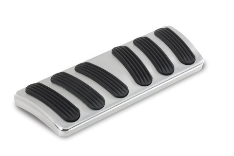 Lokar Pedal Pads for 1969-1972 NOVA - BAG-6143 Pad, Curved, Brake, Billet Aluminum, Brushed, Rubber Insert, Automatic, Chevy, Each