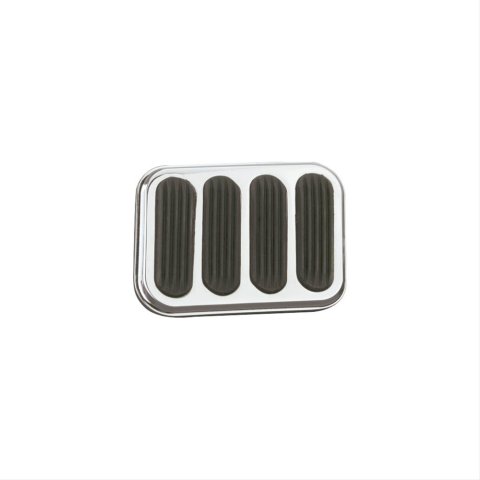 Lokar Pedal Pads SG-6017 Pad, Brake, Steel, Chrome/Black, Automatic Transmission, Universal, Each