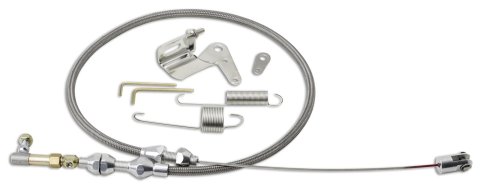 Lokar Duo-Pak Throttle Cables DP-1000HT Cable, Braided Stainless, Natural Fittings, 24 in. Long, Carbureted, Universal, Kit
