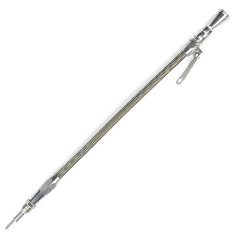 Lokar Anchor-Tight Locking Flexible Engine Dipsticks 1220044 Oil Dipstick, Flexible, Oil Pan Entry, Billet Aluminum, Brite Anodized, Ford, Small Block, 351W, Each