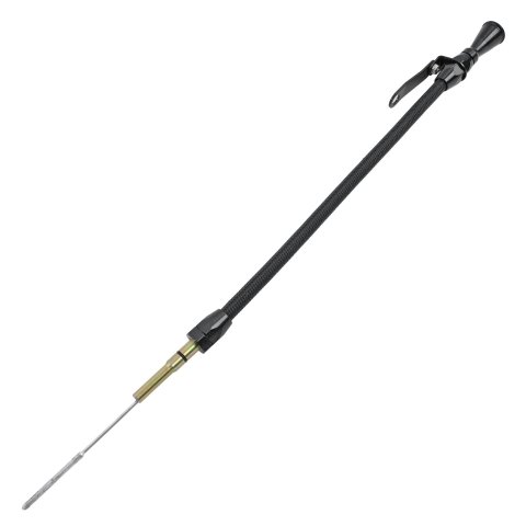 Lokar Midnight Series Flexible Engine Dipsticks XED-5008 Oil Dipstick, Flexible, Passenger Side Block Entry, Billet Aluminum, Black Anodized, Chevy, Small Block, LS1, Car, Each