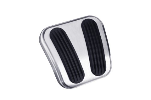 Lokar Pedal Pads for 1964-1973 CHEVELLE - BAG-6163 Pad, Emergency Brake, Brushed Aluminum/Rubber, Chevy, Each