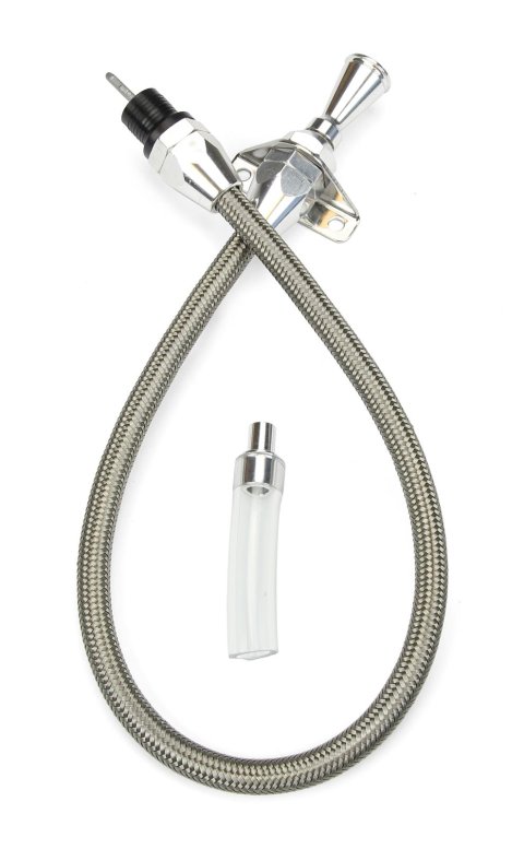 Lokar Hi-Tech Flexible Braided Stainless Transmission Dipsticks TD-3AODFM Dipstick, Steel, Natural, Firewall Mount, Ford, AOD, AODE, 4R70W, Each