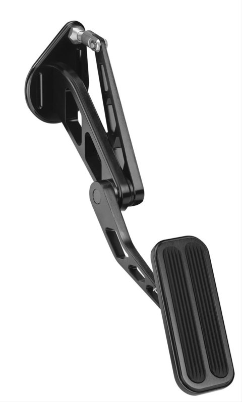 Lokar Midnight Series Billet Gas Pedals for 1964-1968 MUSTANG - XBAG-6115 Throttle Pedal, Aluminum, Black Anodized, Floor Mount, Rubber Insert, Ford, Each
