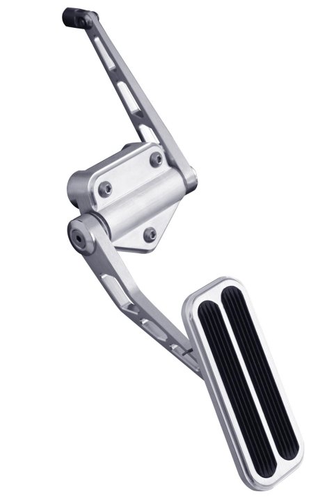 Lokar Billet Gas Pedal Assemblies for 1967-1970 C10 PICKUP, C15/C1500 PICKUP - BAG-6164 Throttle Assembly, Aluminum, Brushed, Firewall Mount, Rubber Insert, Chevy, Each