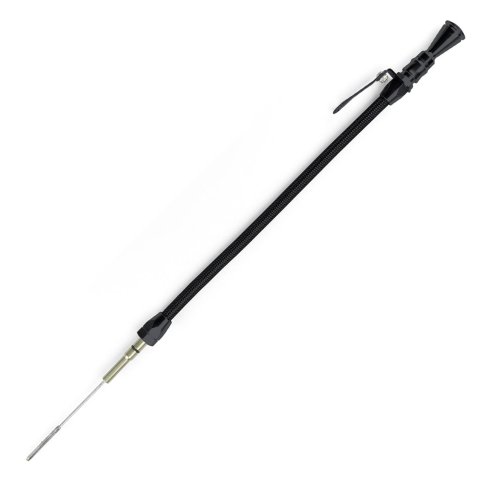 Lokar Midnight Series Anchor-Tight Locking Flexible Engine Dipsticks X1220217 Oil Dipstick, Flexible, Passenger Side, Billet Aluminum, Black Anodized, Chevy, SB, LS, Truck, Each