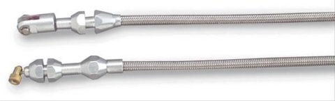 Lokar Hi-Tech Throttle Cables TC-1000TPV Cable, Braided Stainless, Natural Fittings, 36 in. Long, Chevy Gen 1 Vortec, Each