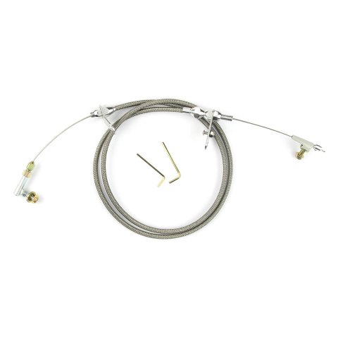Lokar Hi-Tech Kickdown Kits KDP-2727HT Automatic Transmission Cable, Hi-Tech, Natural Braided Stainless Steel, Polished Aluminum Fittings, Mopar, Torqueflite 727, Kit